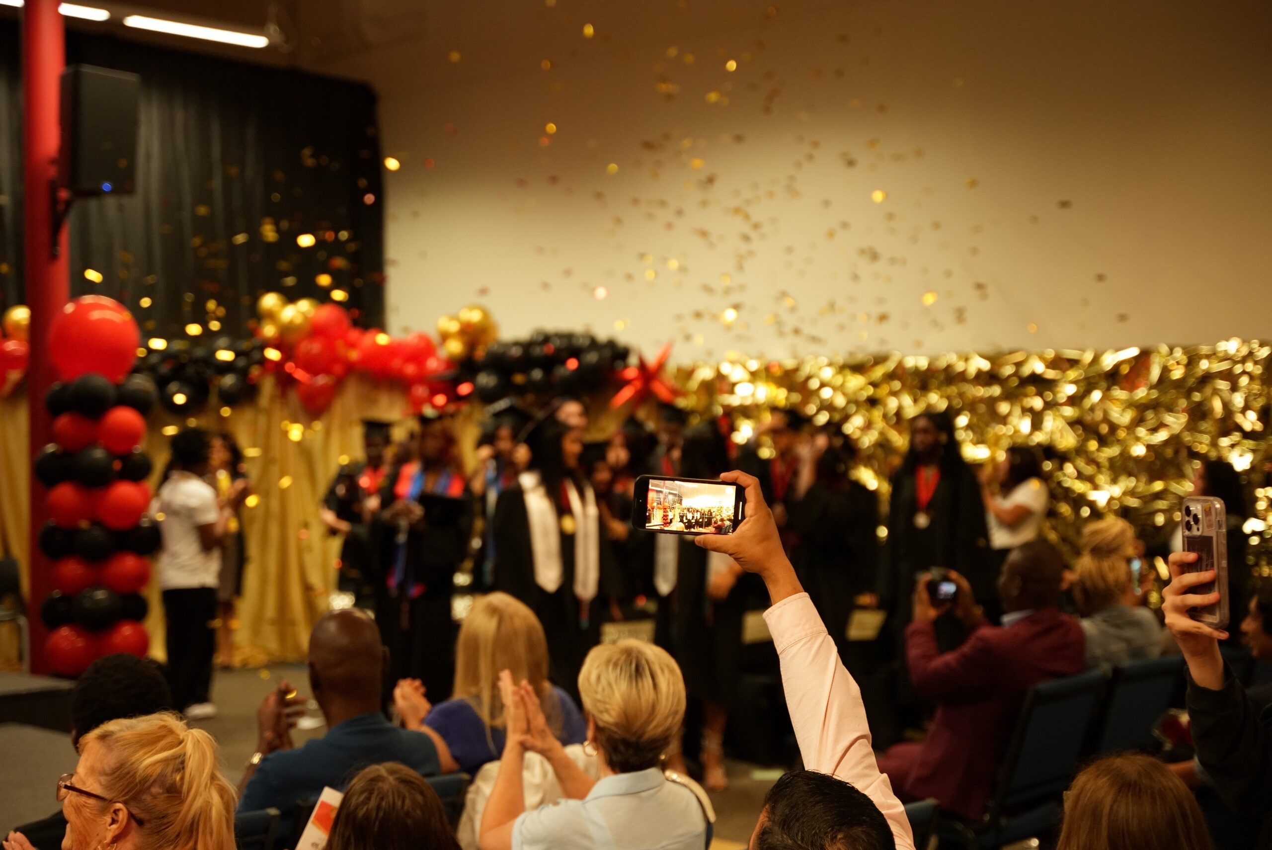 Ascend Academy graduation ceremony confetti